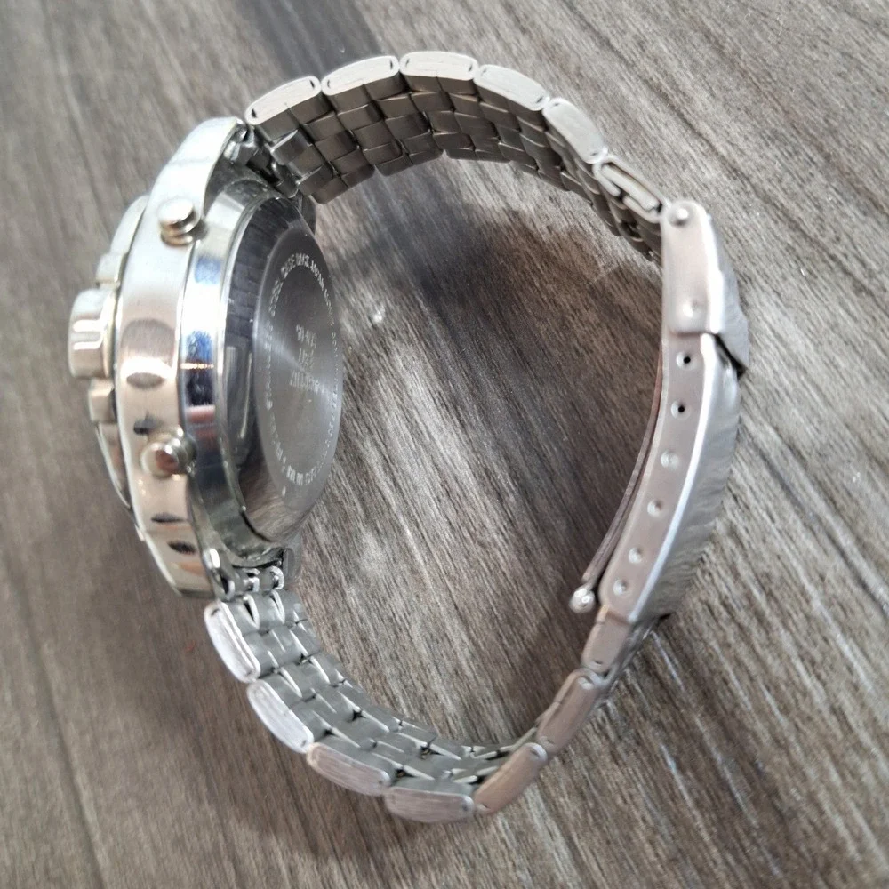 Mens Silver Analog Digital Chronograph Watch 40912KNX S60-05 30M Water Resist